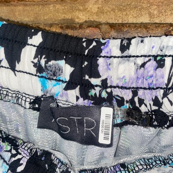 ASTR Floral Drawstring Tapered Tie Ankle Slim Fit Pants Women's Size Medium - Picture 4 of 6